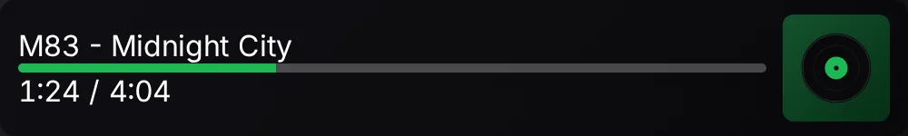 Switchboard now-playing overlay: a browser source rendering the currently playing track